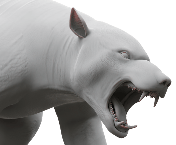 3D-render af en bjørn lavet i Blender