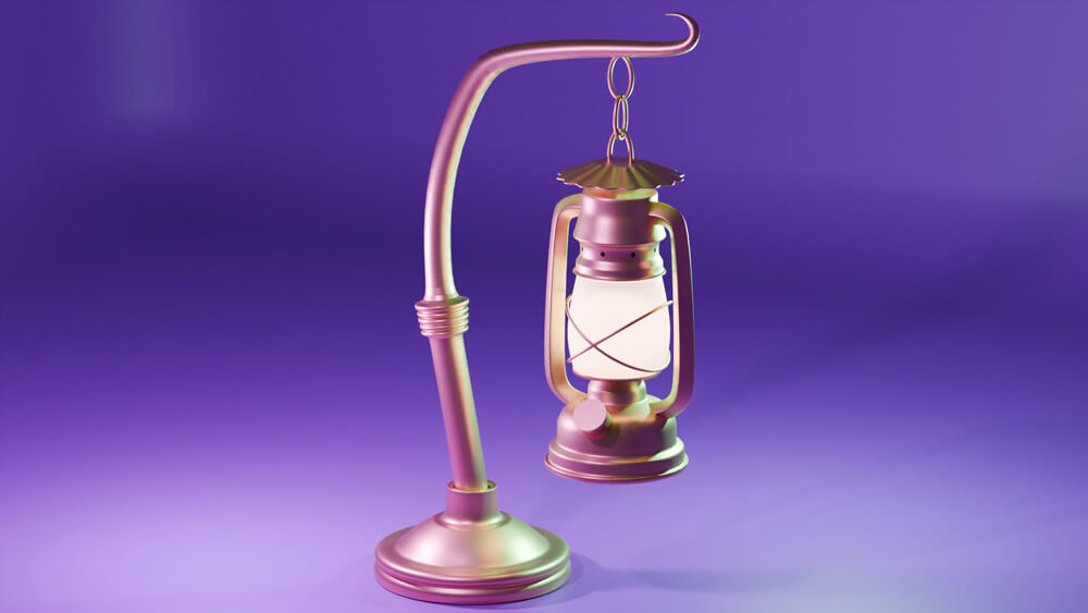 Lysekrone gengivet i Blender