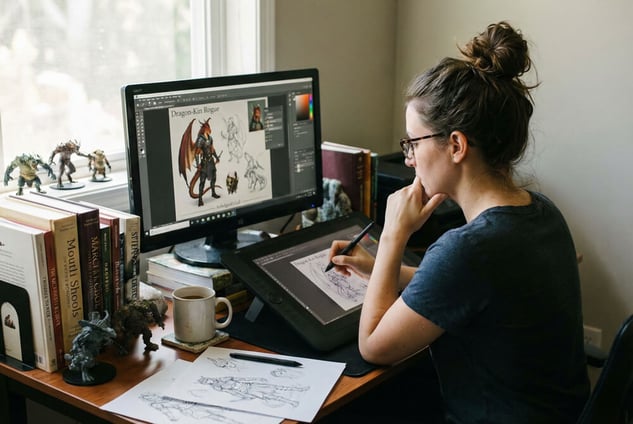 Character desigher creating an RPG game character