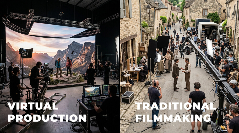 Virtual production vs traditional filmmaking